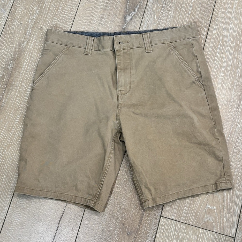 Charles and a Half Men's Chino Shorts Size 33 Tan Khaki Cotton Blend Casual Slim